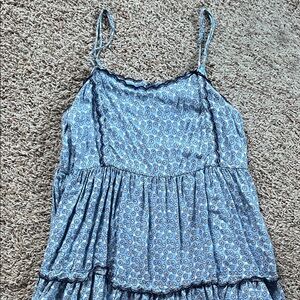 Urban Outfitters Blue Floral Spaghetti Strap Dress